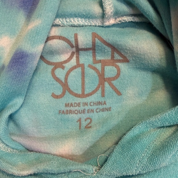 Chaser girls Blue and Purple Tie-Dye Hoodie Set size 12 - Picture 2 of 3